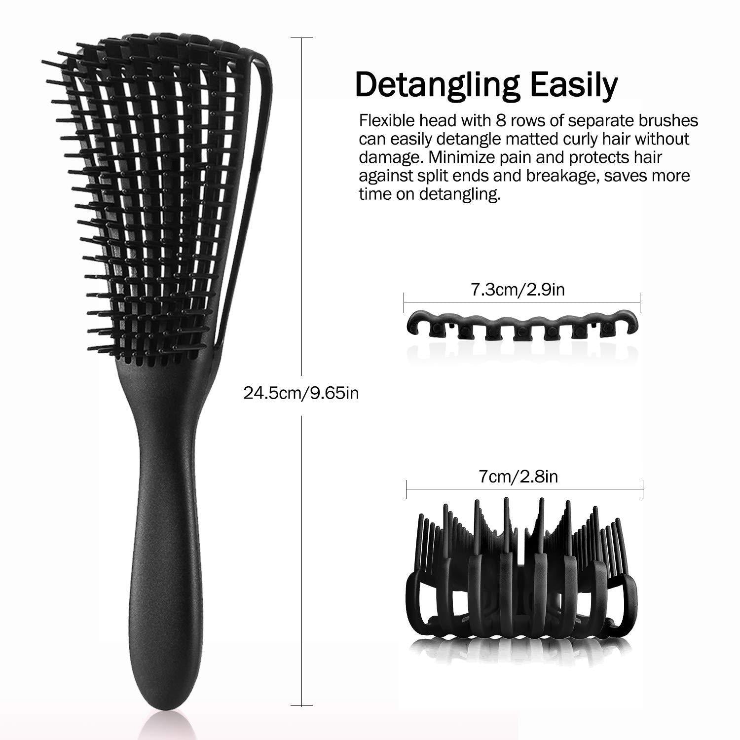 3 - pcs Green Detangling Brush - Octopus Design for Effortless Hair Care