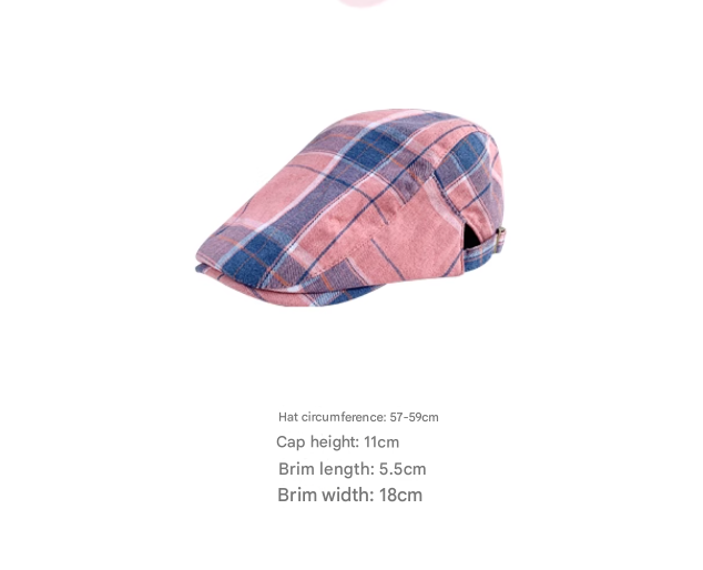 2-PCS Yellow Lightweight Checkered Flat Cap - Adjustable Retro Driver Hat for Men & Women