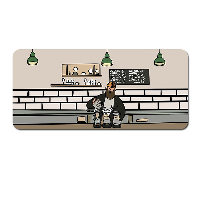 Extended Gaming Mousepad (80x30x0.4cm) - Big Beard Uncle Design, Stitched Edges - Style 2