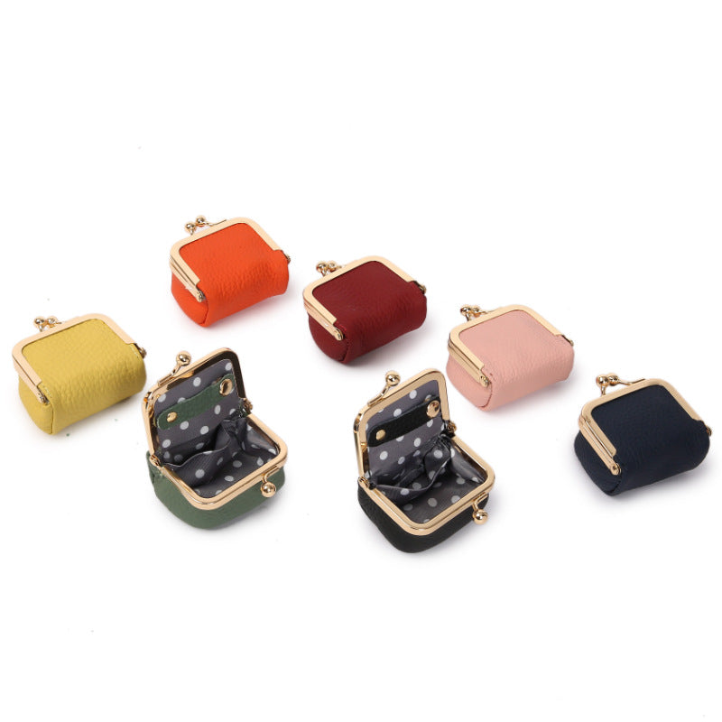 Black Mini Jewelry Pouch - Compact PU Leather Coin Purse for Earrings, Rings, and Necklaces, 6.5x5x3.5cm