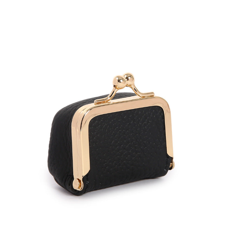Black Mini Jewelry Pouch - Compact PU Leather Coin Purse for Earrings, Rings, and Necklaces, 6.5x5x3.5cm