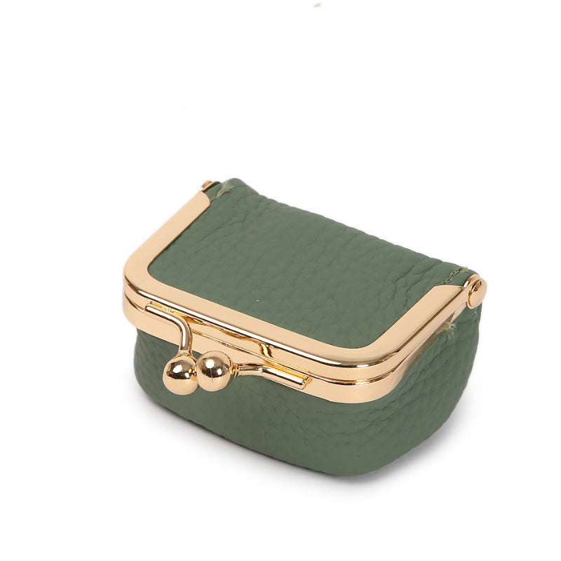 Green Mini Jewelry Pouch - Compact PU Leather Coin Purse for Earrings, Rings, and Necklaces, 6.5x5x3.5cm