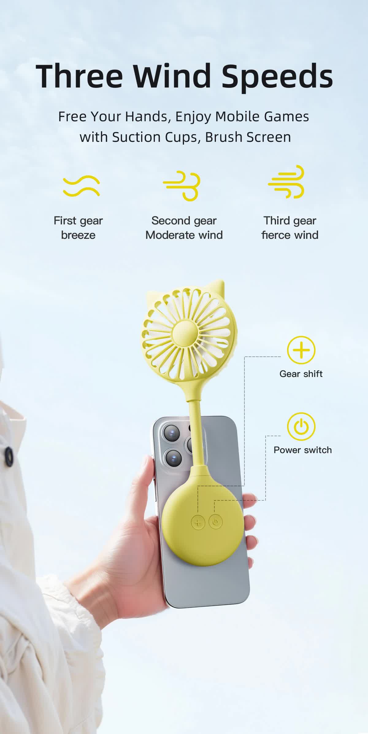 2 Pcs Pink Portable USB Mini Fan with Suction Cup - 360-Degree Adjustable Foldable Desktop Fan with 3 Speed Settings