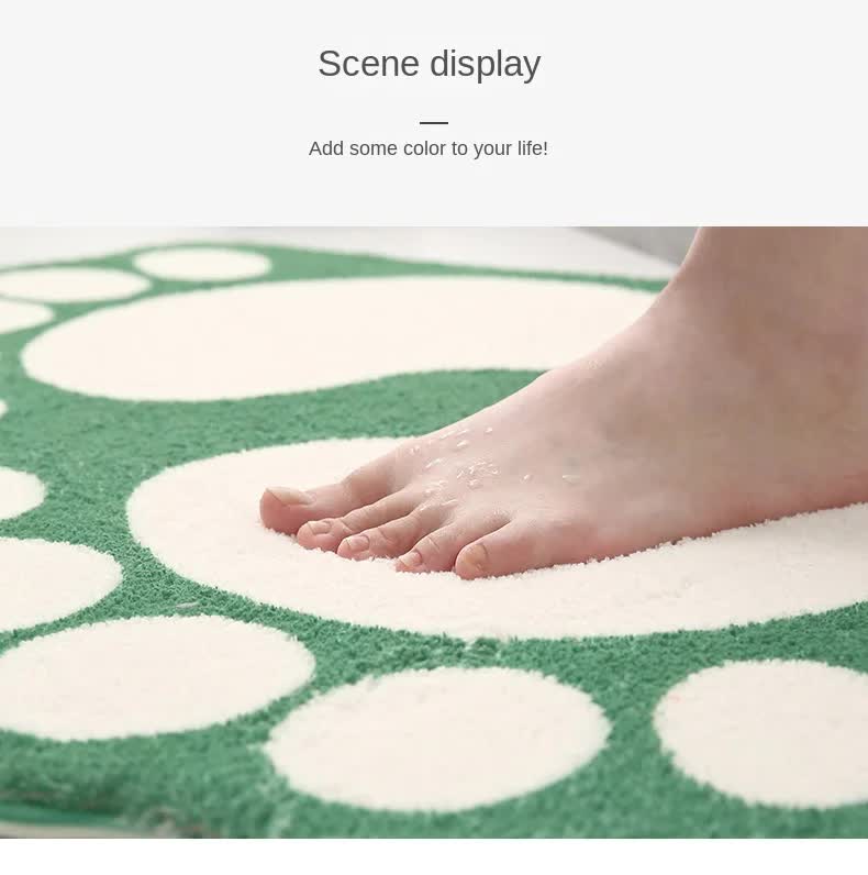2 Pcs Purple And White Foot-Shaped Plush Bath Mat - Non-Slip Absorbent Bathroom Rug for Bedroom and Doorway (50x80cm)