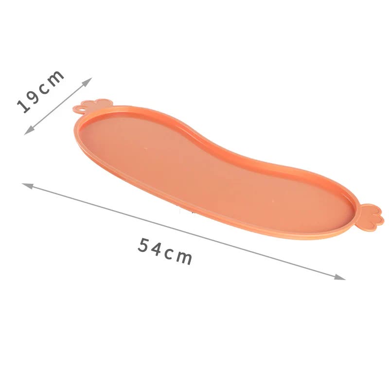 Orange Non-Slip Pet Feeding Mat - Waterproof Dog & Cat Food Bowl Placemat with Raised Edges