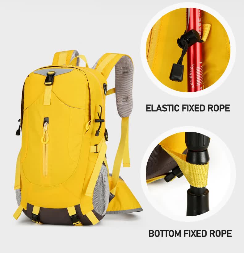 Black Lightweight 30L Hiking Backpack - Water-Resistant Outdoor Daypack for Trekking & Travel