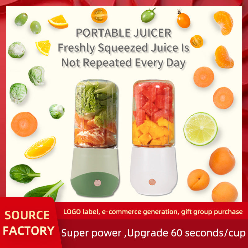 Purple Compact Portable Blender - USB Rechargeable Mini Juicer Cup with 4 Blades