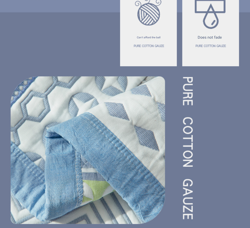 Snowflakes Premium 6-Layer Cotton Gauze Pillowcase Pair - Ultra Soft & Breathable (56x80cm)