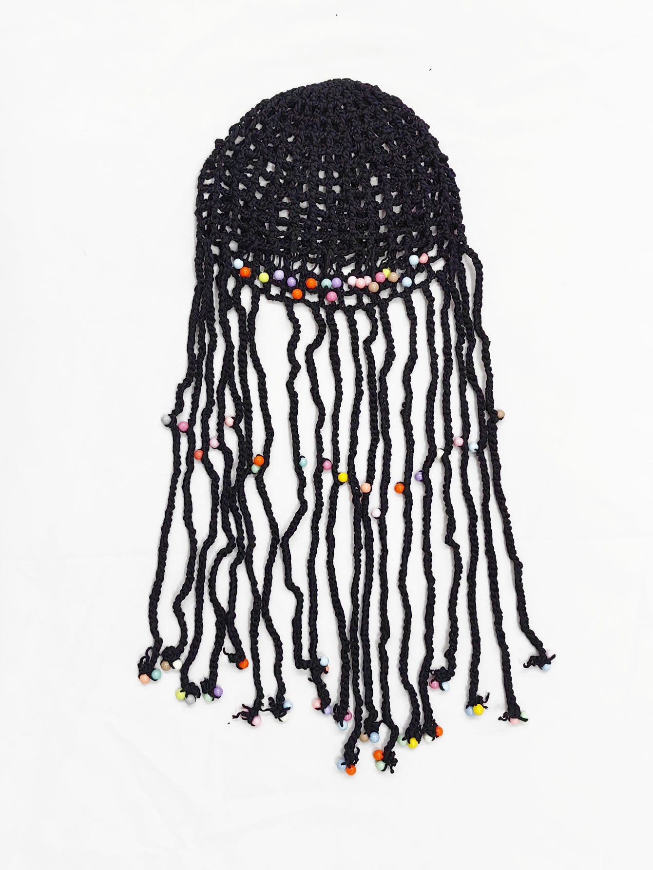 Coffee Boho Hand-Crocheted Tassel Sun Hat - Lightweight Breathable Beach Cap (Fits 55-60cm)
