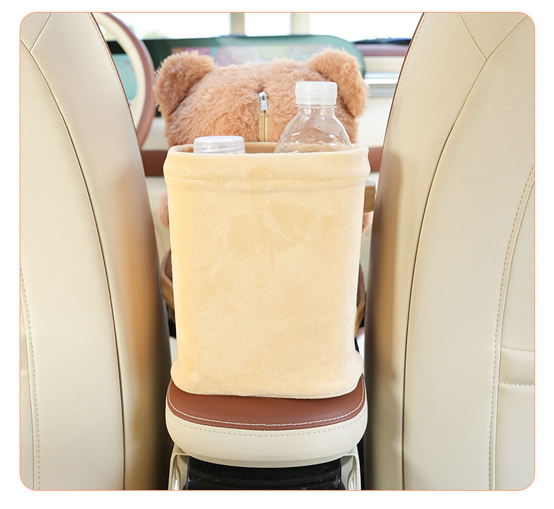 Cute Cloud Bear Tissue Holder for Car - Plush Toy with Storage