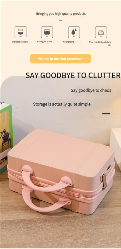 Personalized stylish and lightweight Yellow and pink mini suitcase for short trips