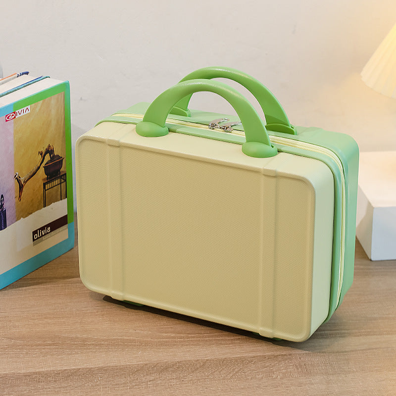 Personalized stylish and lightweight Pink and green mini suitcase for short trips