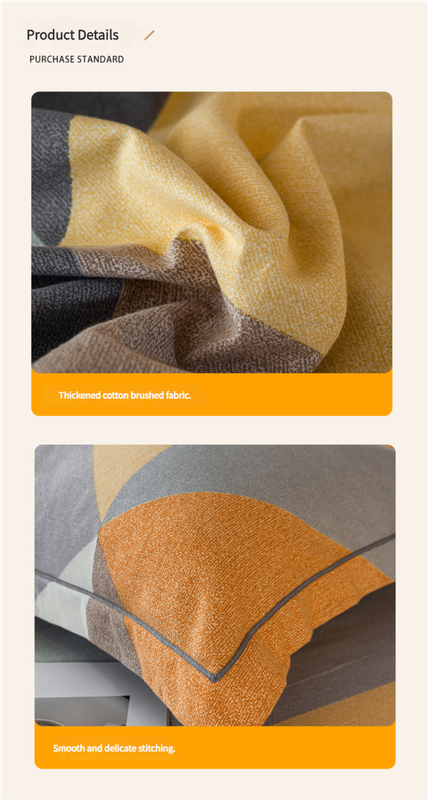 Comfortable cotton pillowcase, double-sided warm design, breathable and skin-friendly - yellow