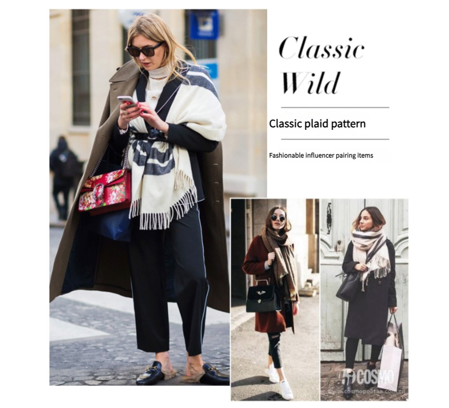 Cozy Color Block Fringe Scarf - Red Shawl for Fall and Winter