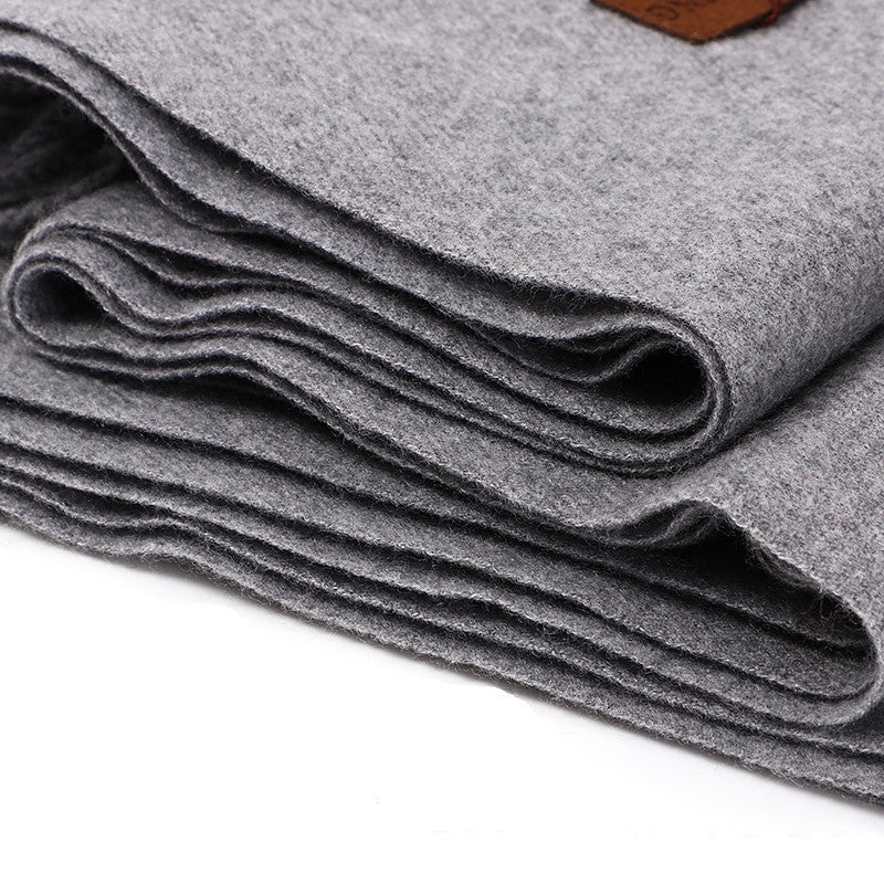 Luxury Cashmere Blend Scarf, Large 200x70cm Fringed Scarf (Dark Heather Gray)