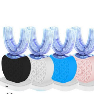 Electric Ultrasonic Toothbrush Couple Set with Charging Base and Smart Cleaning Technology(white)