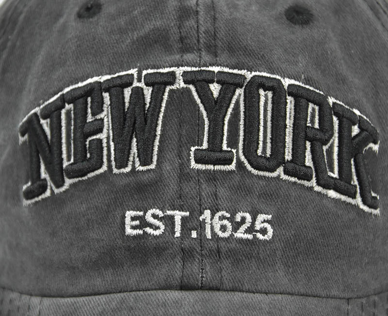 Vintage New York Est. 1625" Washed Cotton Baseball Cap - Adjustable & Unisex(black)"