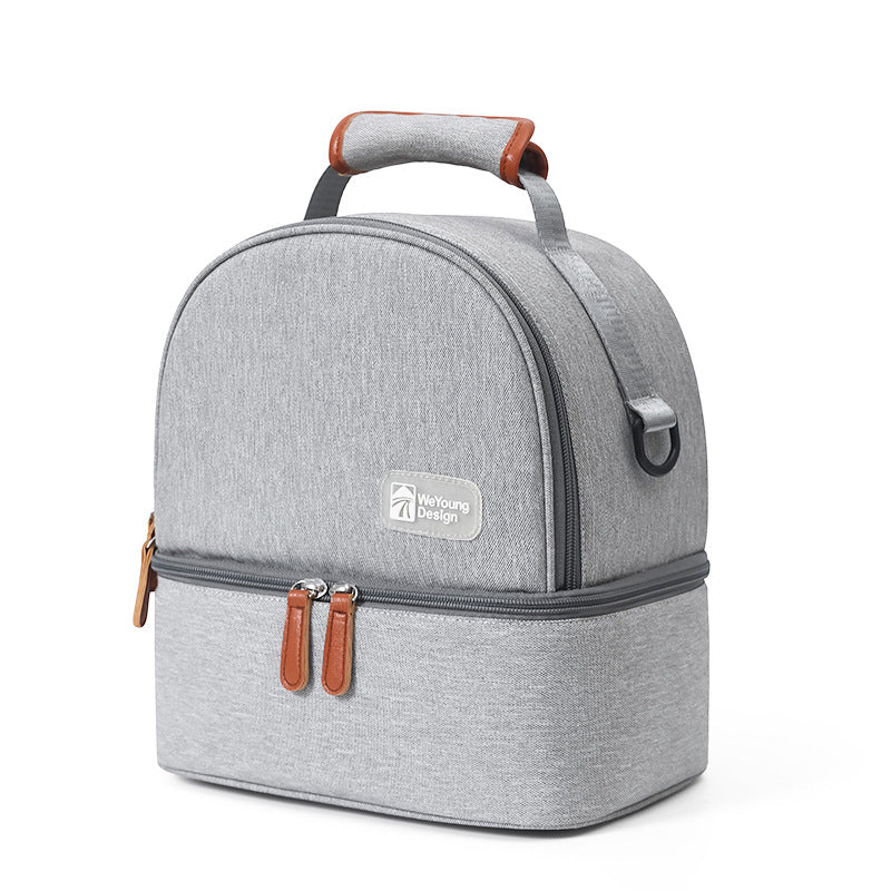Versatile Insulated Breast Milk Cooler & Lunch Backpack - Waterproof, Multi-Carry Options(Pure gray)
