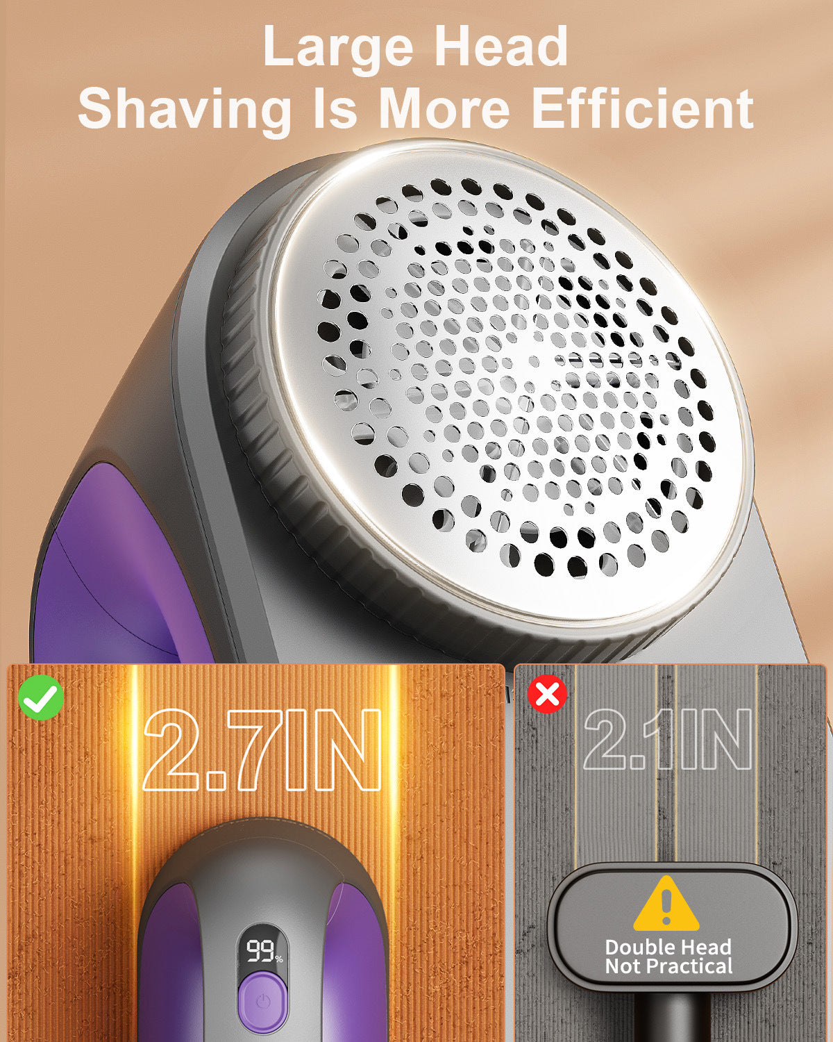 Electric Lint Remover - Rechargeable 2000mAh Fabric Shaver with LED Display(black)
