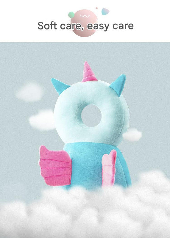 Adorable Baby Head Protector Backpack Cushion - Anti-Fall Toddler Safety Pad with Adjustable Straps(Blue Angel)