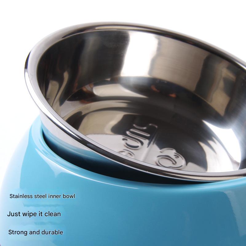 Elevated Pet Feeding Bowl with Stainless Steel Inner - Promotes Healthy Digestion & Reduces Neck Strain(blue)
