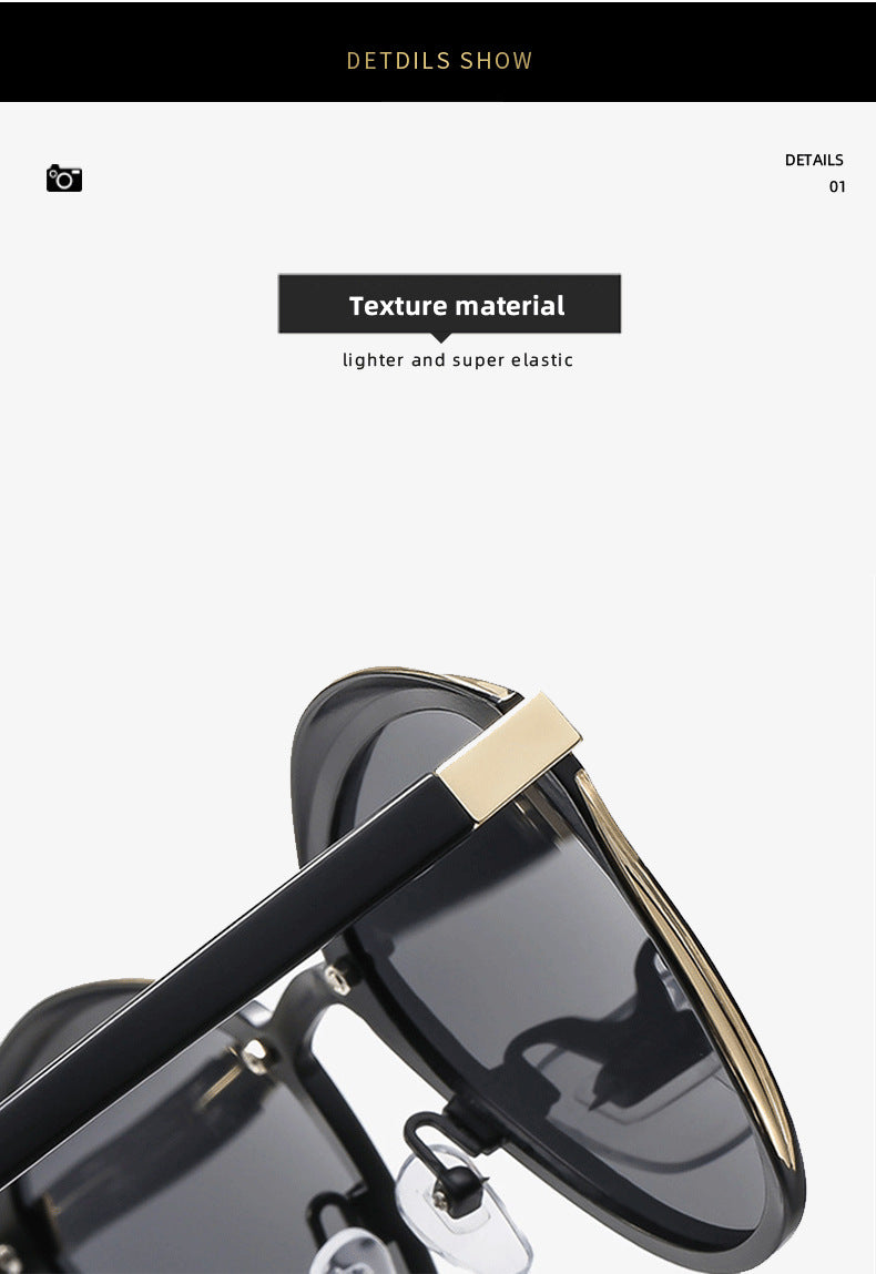 2-pcs Blue Elegant Women's Cat Eye Sunglasses - Anti-Glare, Lightweight Frame