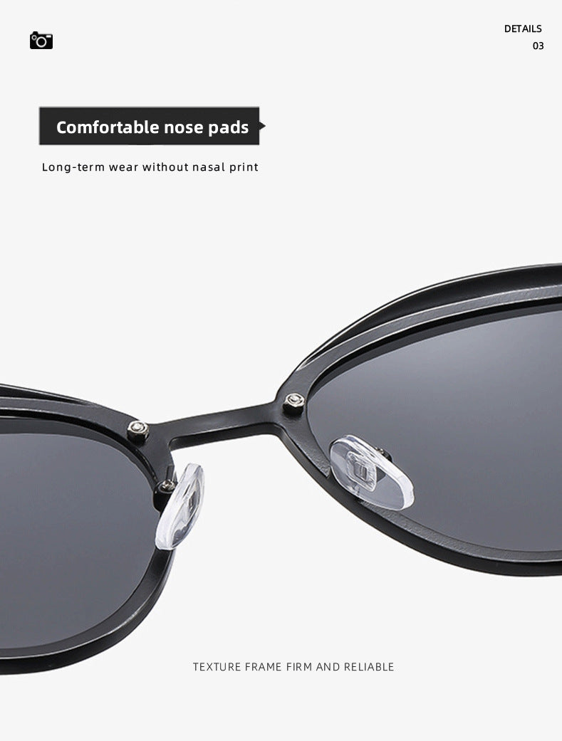 2-pcs Blue Elegant Women's Cat Eye Sunglasses - Anti-Glare, Lightweight Frame