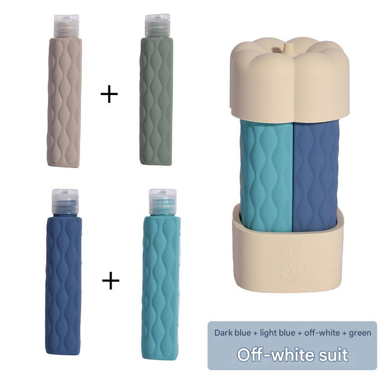 Beige suit Silicone Travel Bottles Set (4 Pack, 60ml) - Leakproof Refillable & Squeezable