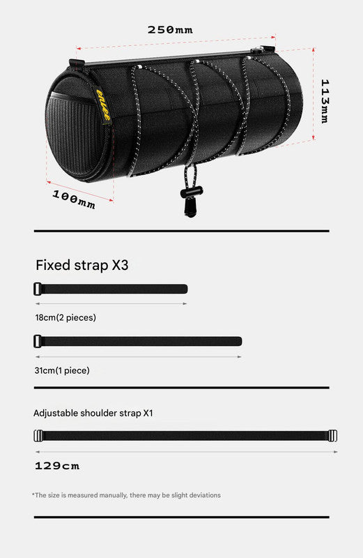 Waterproof Cycling Handlebar Bag / Frame Bag (2.2L) - Converts to Crossbody