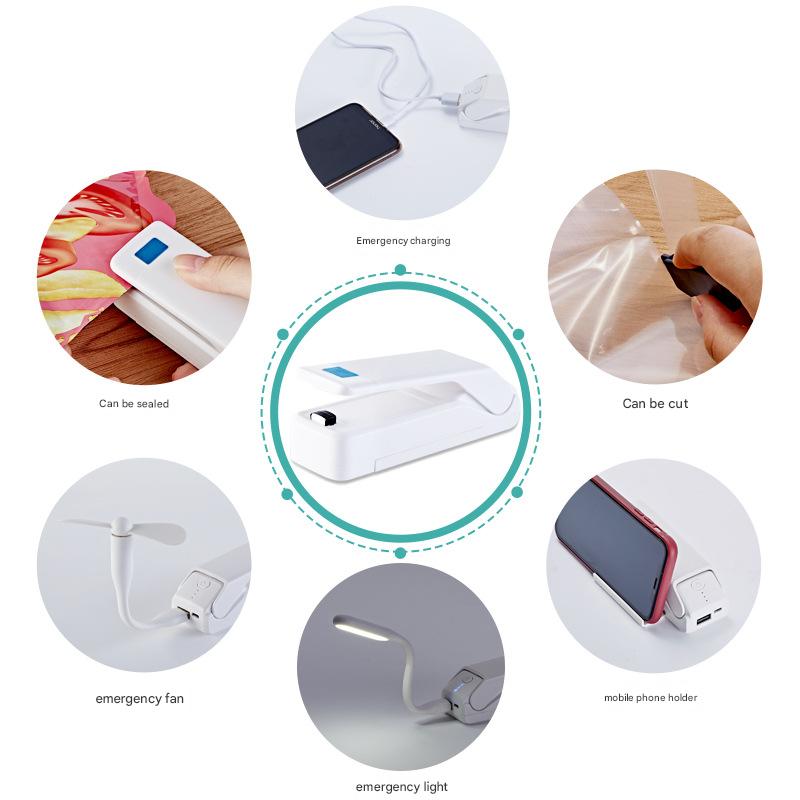 Kitchen Gadget: Portable Heat Sealer - Seals Bags, Cuts, Holds Phone