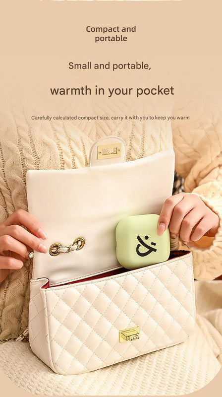 White Cute Block Hand Warmer - Fast Heating Portable Electric Warmer with Lanyard