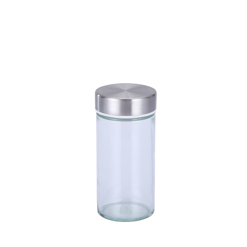 Modern stainless steel square spice revolving rack with 16 (88 ml each) empty glass jars