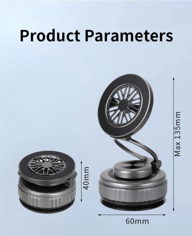 Gray Foldable Vacuum Suction Phone Stand for Navigation and Calls