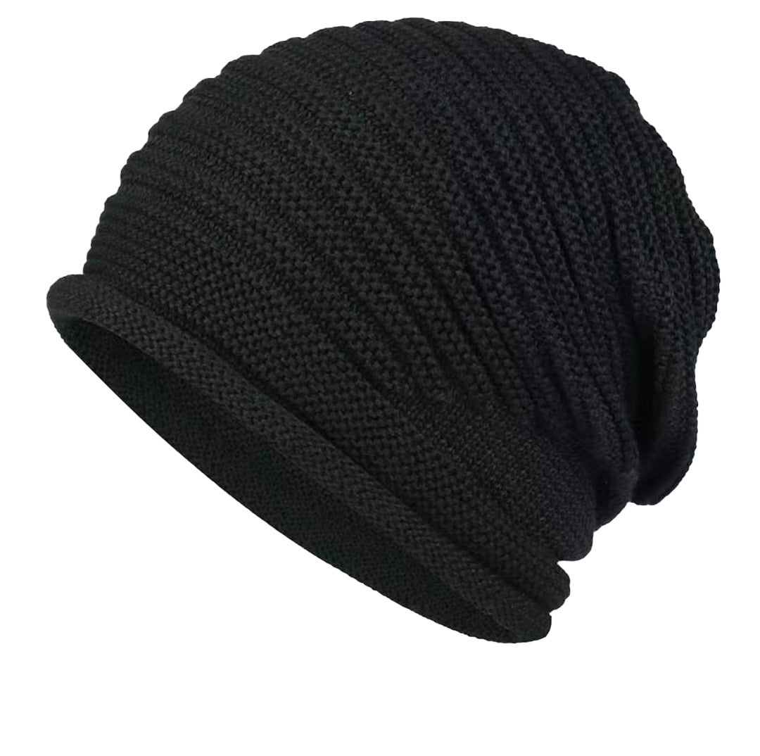 Black Warm & Stylish Women's Knitted Beanie Hats (3-Pack) - Perfect for Cold Weather Comfort