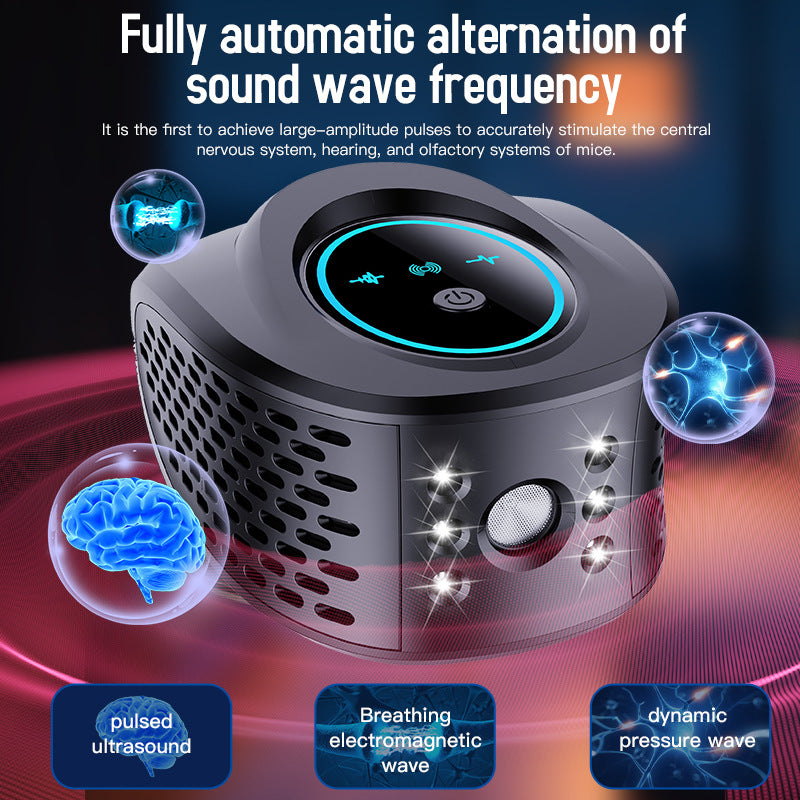 Black Advanced Ultrasonic Pest Repeller - Multi-Wave Tech for Mice, Roaches, Mosquitoes
