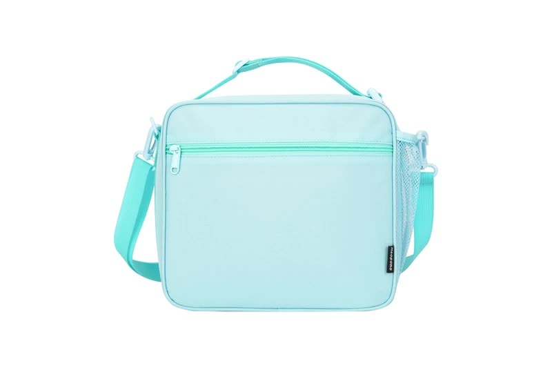 Orange Sparkling Rainbow Heart Insulated Lunch Bag for Kids - Portable School Lunch Box with Shoulder Strap