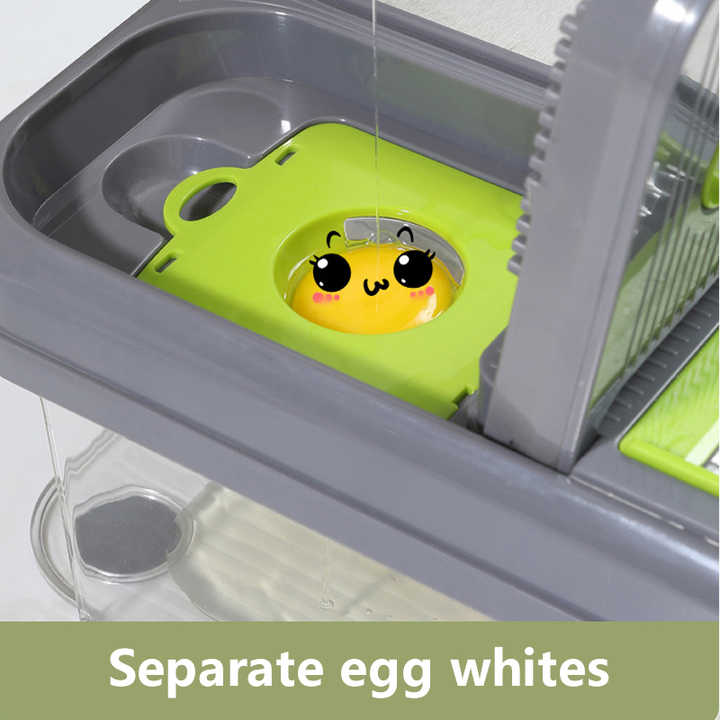 Green And Grey Ultimate 12-in-1 Multi-Functional Vegetable Slicer Dicer Chopper - Mandoline with Storage Containers & Drain Basket