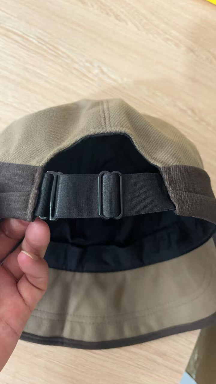 Coffee Elegant Warm Bucket Hat - Minimalist Color Block Design, Face-Slimming Style for Autumn & Winter