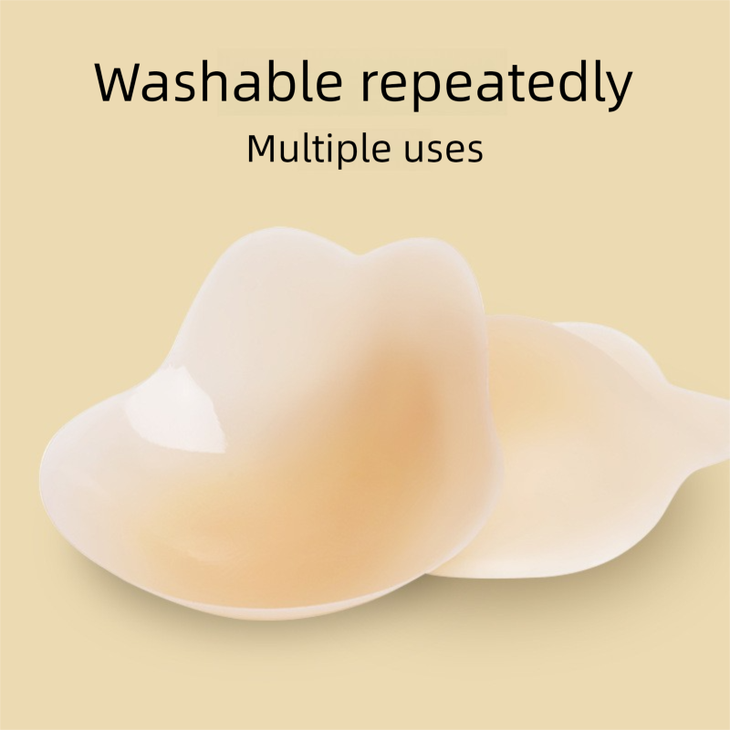 Size S 3 Pairs Skin Color Reusable Silicone Breast Lift Nipple Covers - Invisible Adhesive Bra Pasties for Seamless Lift & Coverage