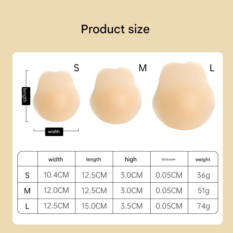 Size L 3 Pairs Skin Color Reusable Silicone Breast Lift Nipple Covers - Invisible Adhesive Bra Pasties for Seamless Lift & Coverage