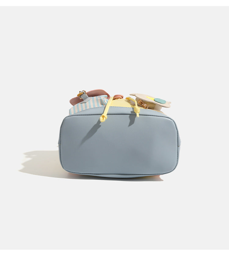 Colorful Chic Colorblock Mini Backpack - Cute Canvas Student Daypack, Lightweight Commuter Bag