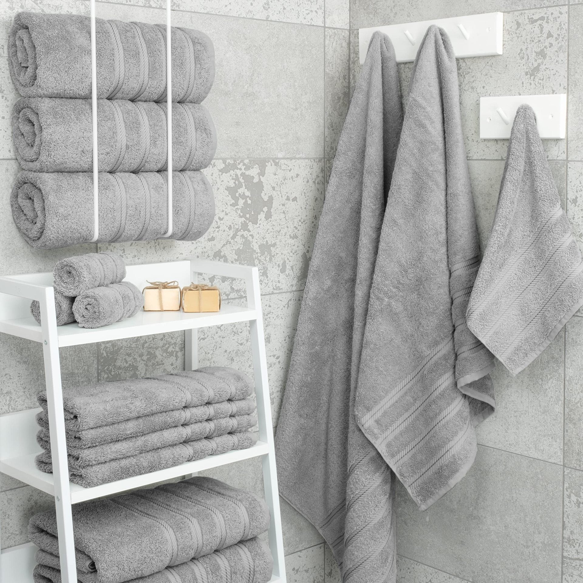 Coffee Luxury 6-Piece Combed Cotton Towel Bale Set - Ultra Soft & Absorbent Bath, Hand, Face Towels
