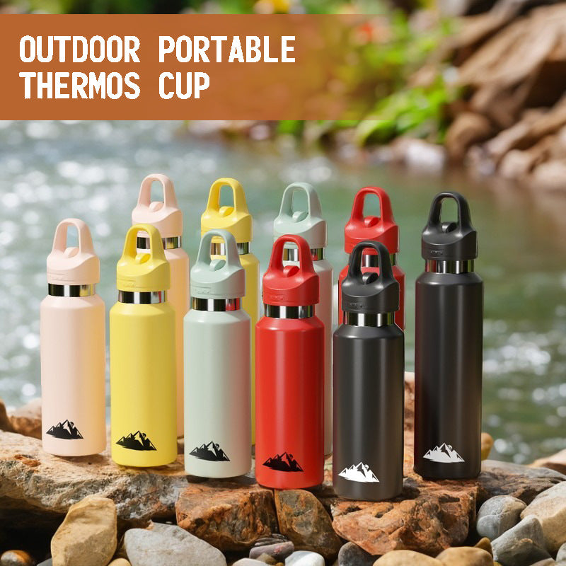 Red 680ml Insulated Stainless Steel Water Bottle - Leakproof One-Click Lid Thermal Flask for Hot & Cold Drinks