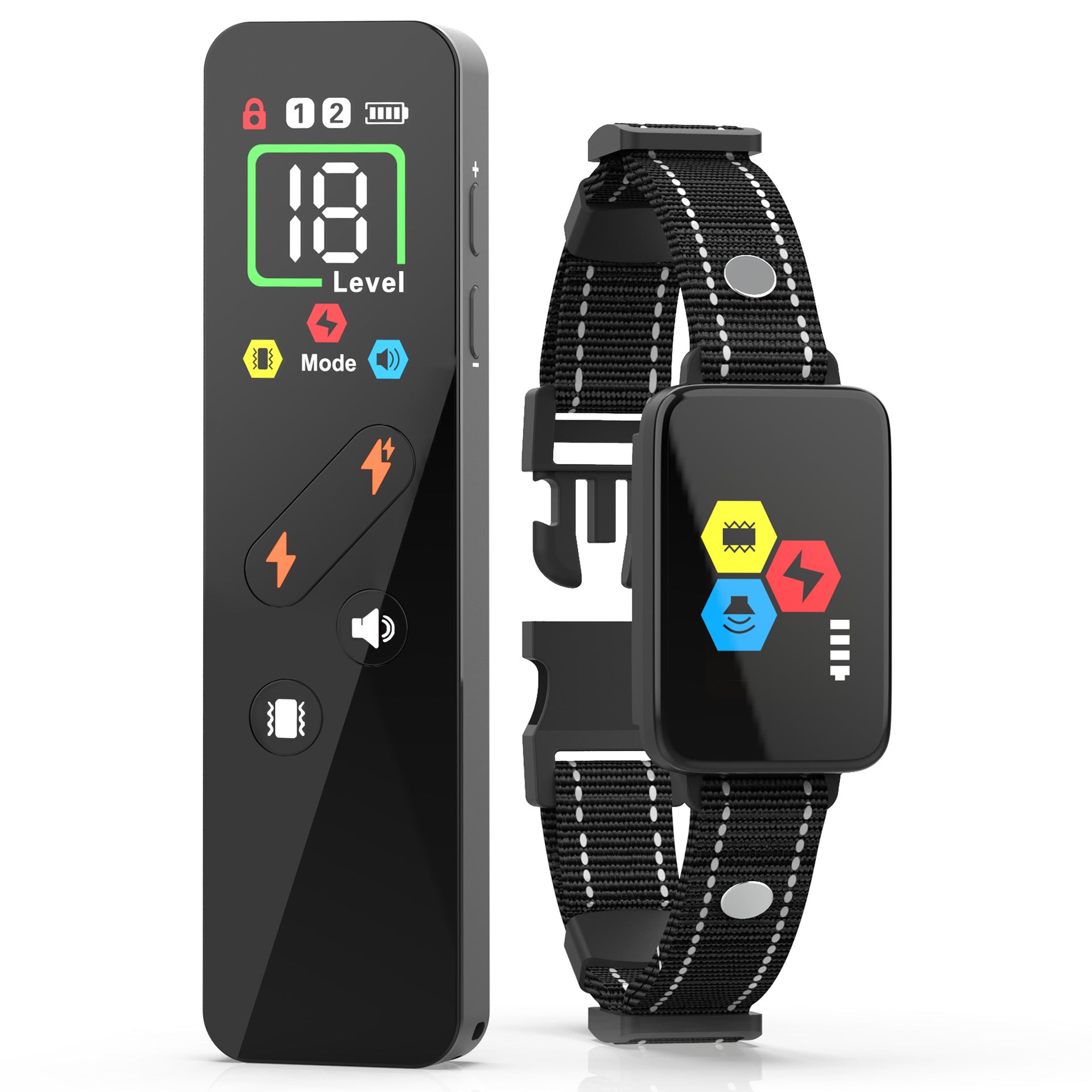 Black Rechargeable Remote Dog Training Collar - Waterproof E-Collar with Beep, Vibration & Shock Modes