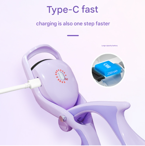 White USB Rechargeable Electric Heated Eyelash Curler - Lash Lift and Extension Tool