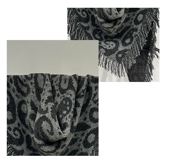 Red Luxurious Fringe Wool and Lambswool Scarf for Women - Thick Warm 60 x 170 cm Shawl