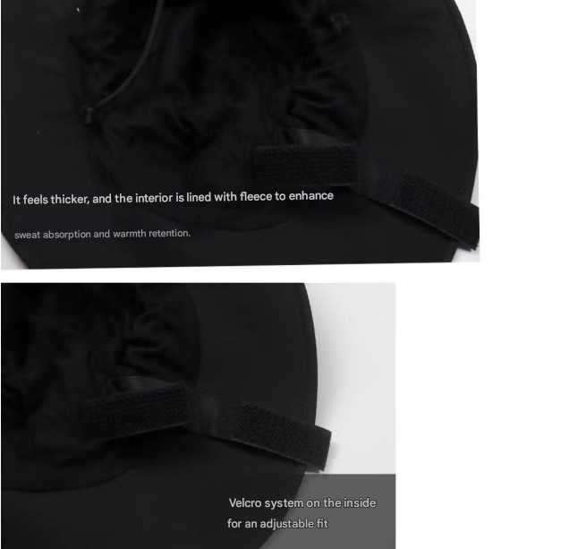 Orange Autumn-Winter Waterproof Sun Hat with Fleece Lining and Wide Brim