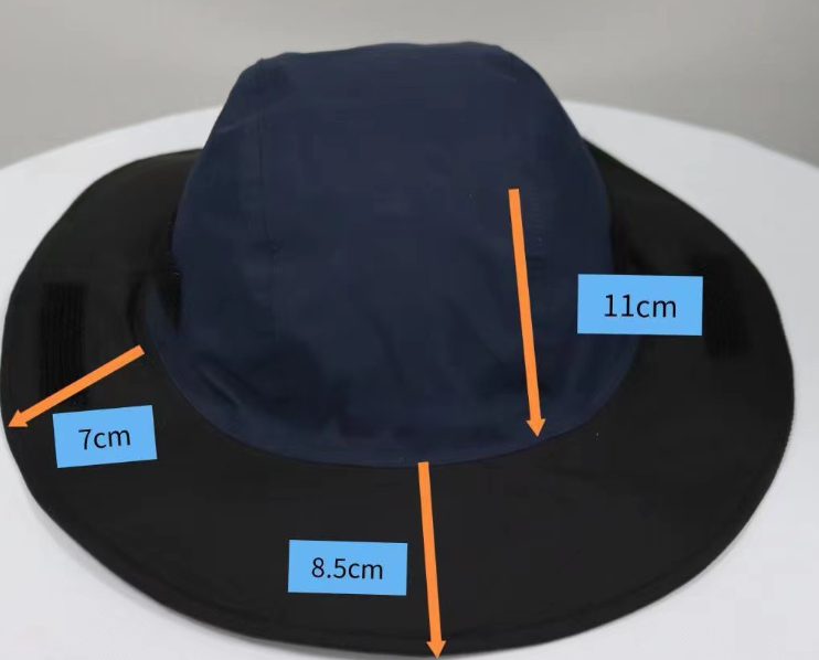 Blue Autumn-Winter Waterproof Sun Hat with Fleece Lining and Wide Brim