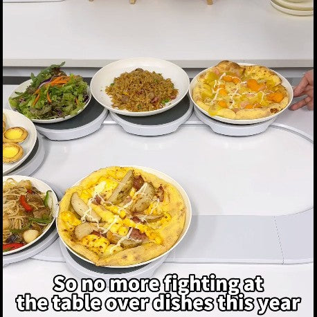 White 6 discs TheLazy Susan Revolution - Portable 22cm Rotating Food Tray for Easy Sharing