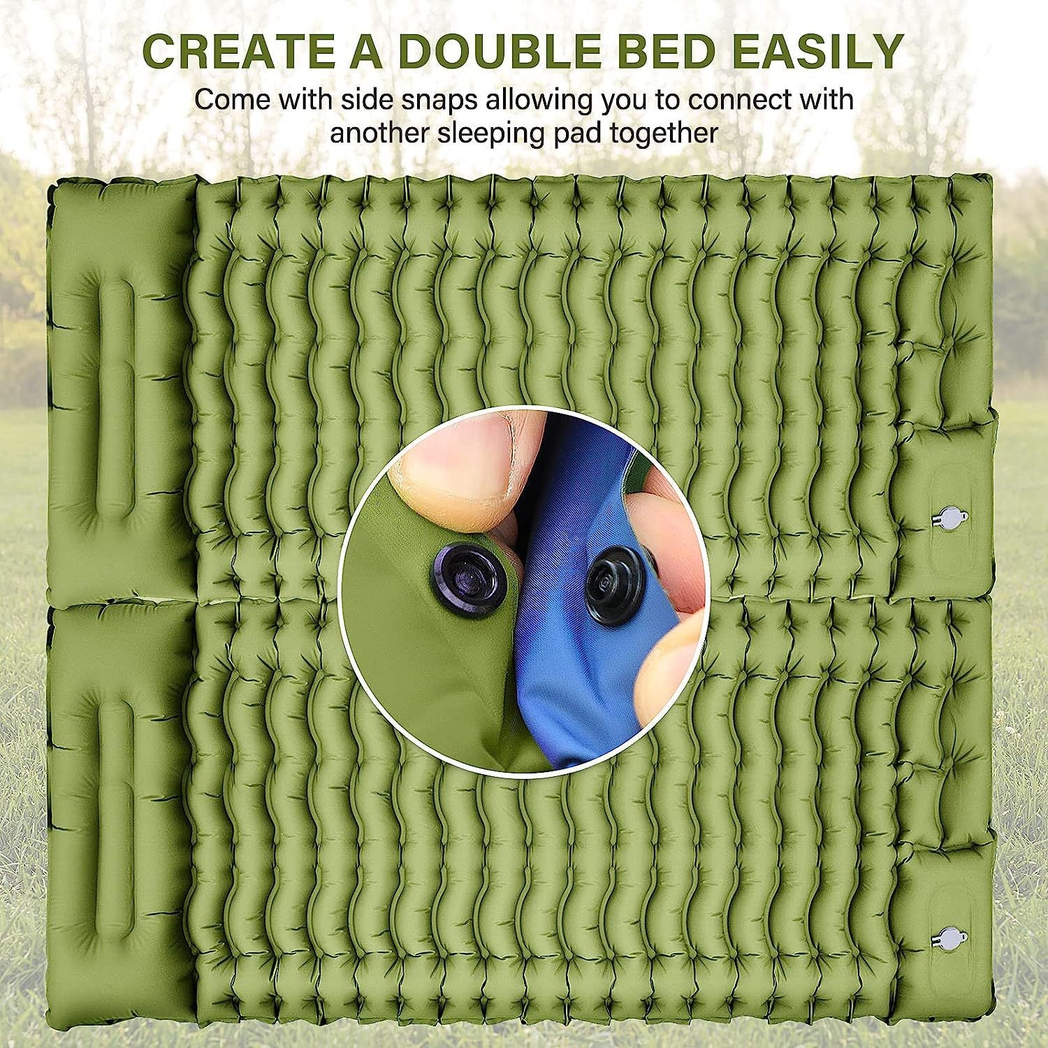 Grey 190cm Ultra-Light Foot Pump Inflatable Camping Sleeping Pad